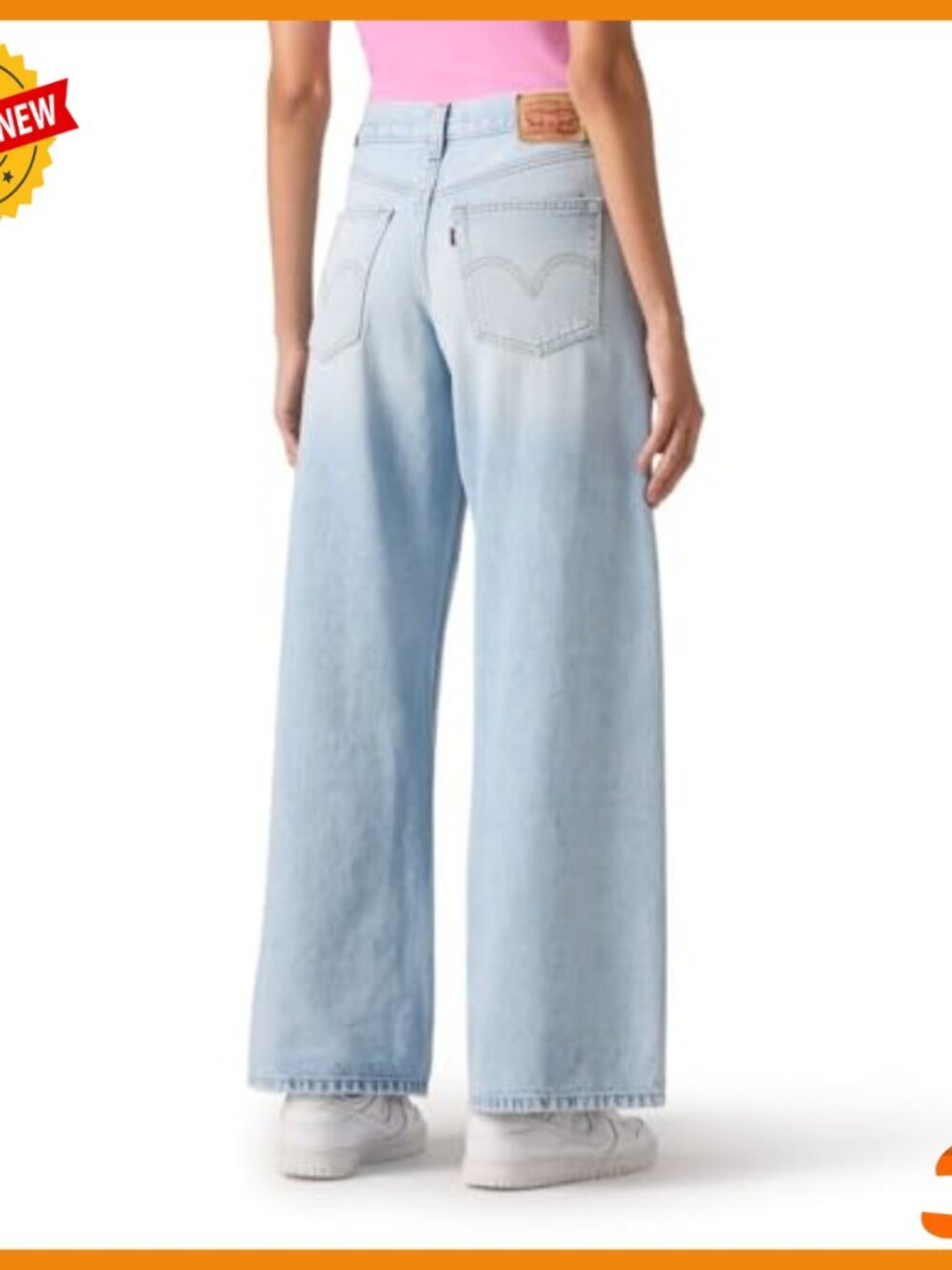 Women's Baggy Wide Leg Jeans, 32 Size, 100% Cotton, Non-Stretch, Vintage Fit - Picture 2 of 3